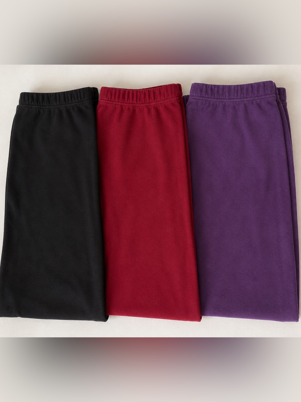 3 for 1 Stretch Leggings Pack - Purple, Black & Burgundy